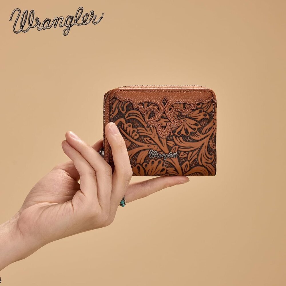 Wrangler Embossed Tan Leather Wallet - Picture 3 of 5